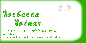 norberta molnar business card